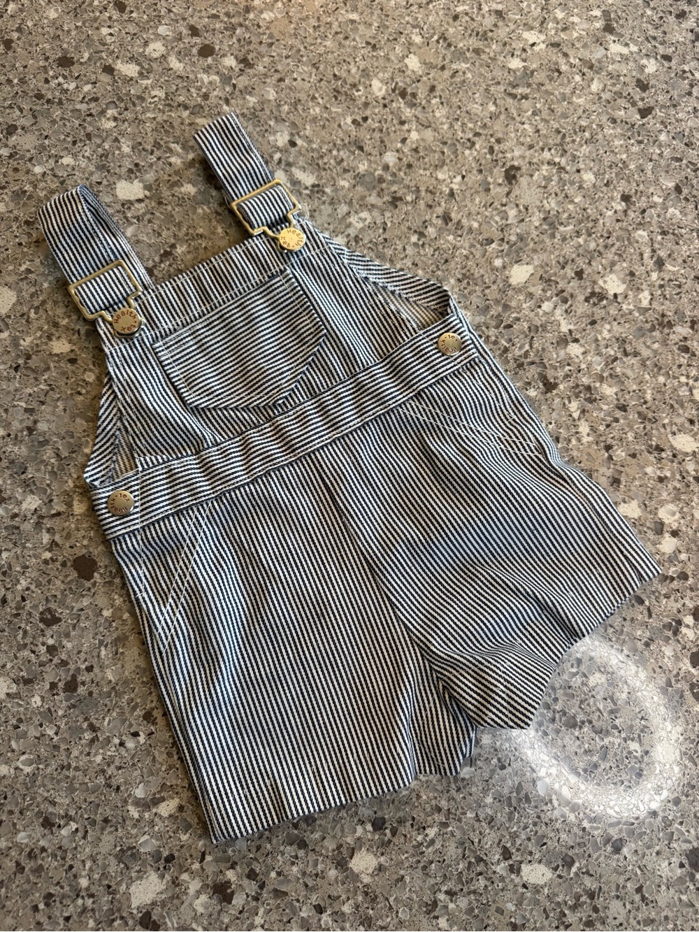 Vintage Health-Tex 12M Railroad Stripe Shortalls Overalls Made USA
